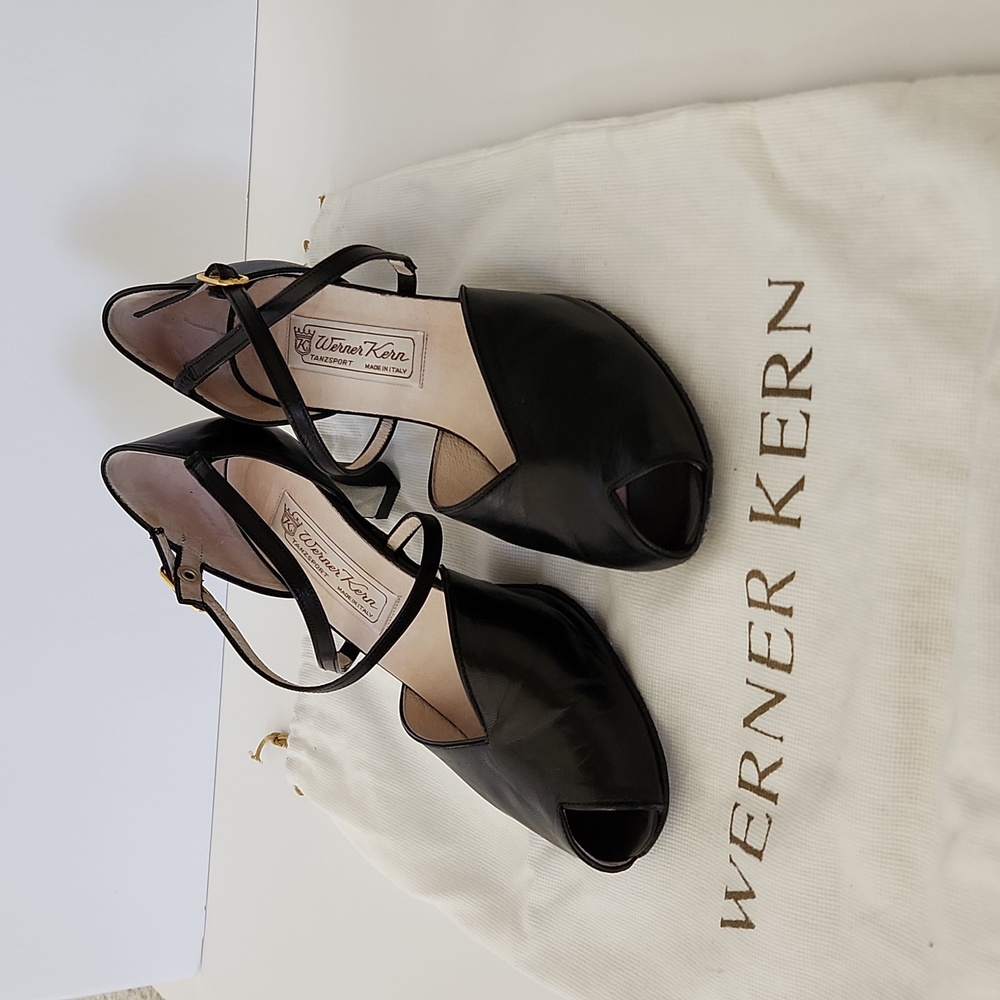 Warner kern women's black leather dance shoes